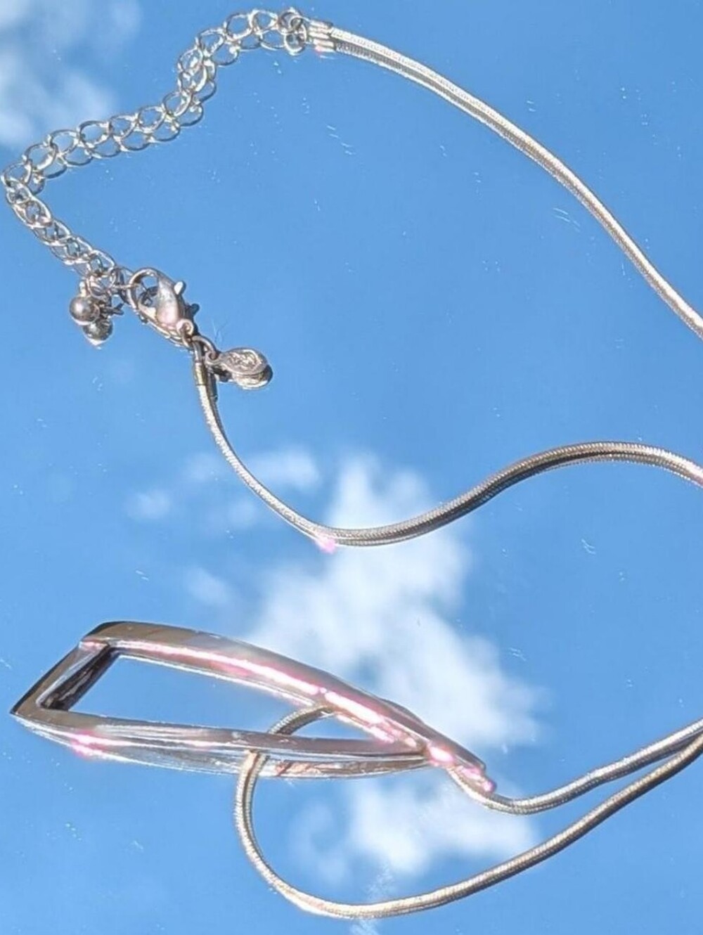 Premier Designs Silver Tone Polished Abstract Pendant Necklace